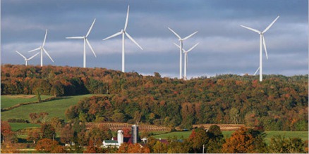 Black Oak Wind Farm will have seven wind turbines similar to this other project in Upstate New York